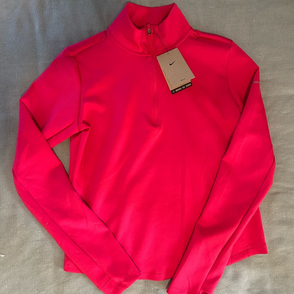 Nike Women's Pink Long Sleeve Quarter Zip Jacket